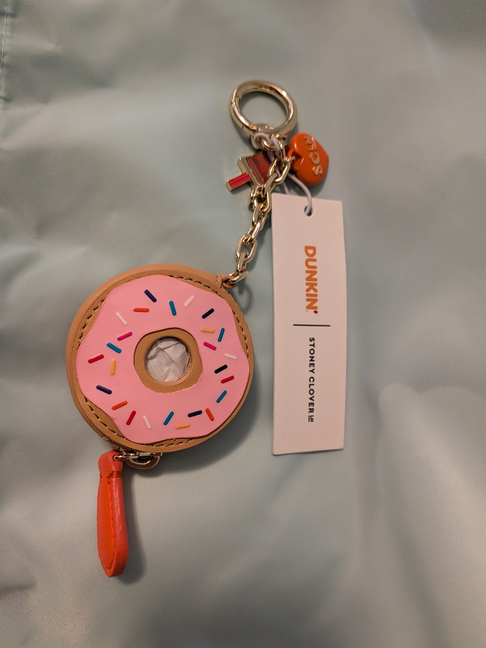 NWT Dunkin' Pink Donut Keychain Coin Pouch by Stoney Clover